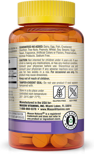 Mason Natural Healthy Kids For Children, Supports A Healthy Sleep, Fast Acting, Fruit Flavored, 60 Quick Dissolve Tablets