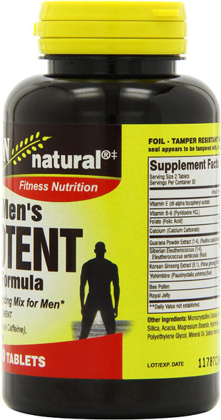 Mason Natural Men'S Potent Formula - Supports Energy And Performance, Improved, Endurance, Stamina And Vitality, Herbal Complex Supplement, 60 Tablets