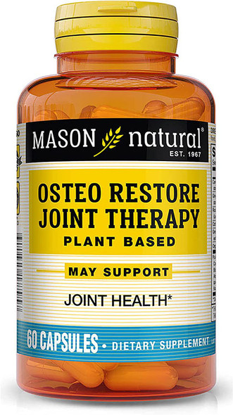 Mason Natural Osteo Restore Joint Therapy with Ginger, Cat's Claw and Green Tea - Healthy Joints, Improved Mobility and Flexibility, 60 Plant Based Capsules