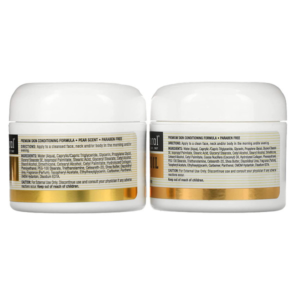 Mason Natural Coconut Oil Skin Cream + Collagen Premium Skin Cream, 2 Pack, 2 oz (57 g) Each