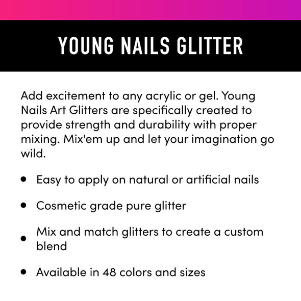 Young Nails Glitter, Emerald Green, 0.25 Ounce