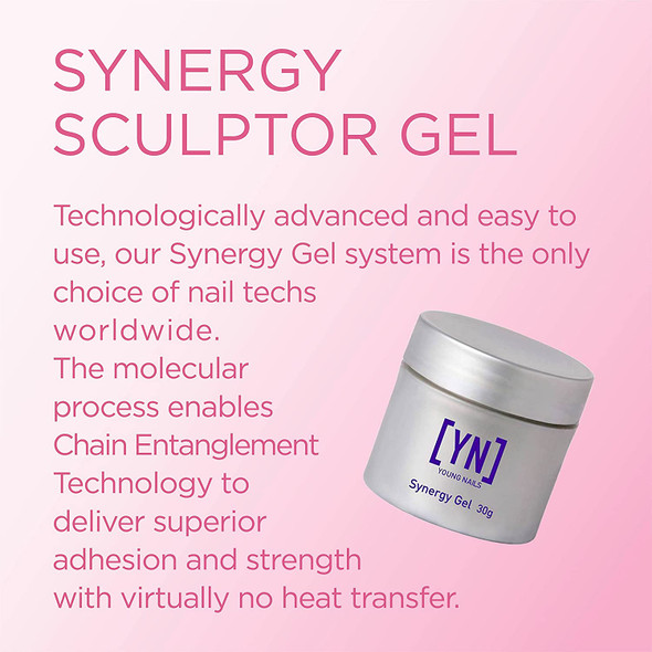 Young Nails Synergy Sculptor Gel - Easy to Use Technologically Advanced Chain Entanglement. Build, Conceal, Sculpt, & Gloss - Available in 15 gram, 30 gram, & 60 gram size options