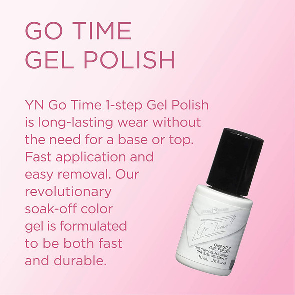 Young Nails Go Time Gel Polish, One Step Gel Nail Polish for Natural or Artificial Nails, Cure with LED or UV Light, Soak Off Gel Polish 0.34 fl oz.