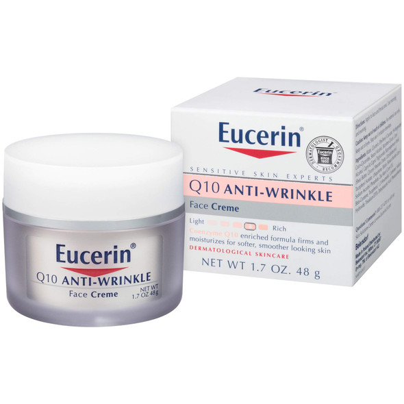 Eucerin Q10 Anti-Wrinkle Face Cream - Fragrance Free, Moisturizes for Softer Smoother Skin - 1.7 Ounce (Pack of 1)