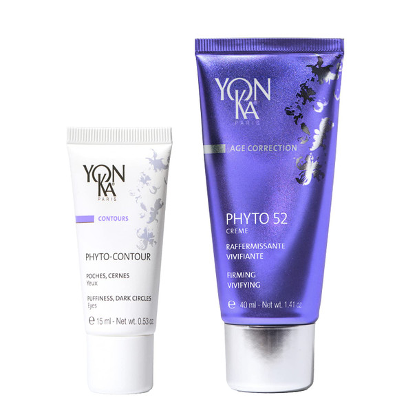 Yon-Ka Phyto-Contour, Phyto 52 Skin Firming Set, Under Eye Cream for Dark Circles, Facial Moisturizer and Night Cream to Tighten Skin and Reduce the Look of Pores