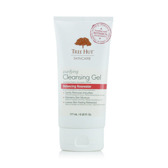 Tree Hut Skincare Purifying Cleansing Gel, Balancing Rosewater, 6 Fluid Ounce