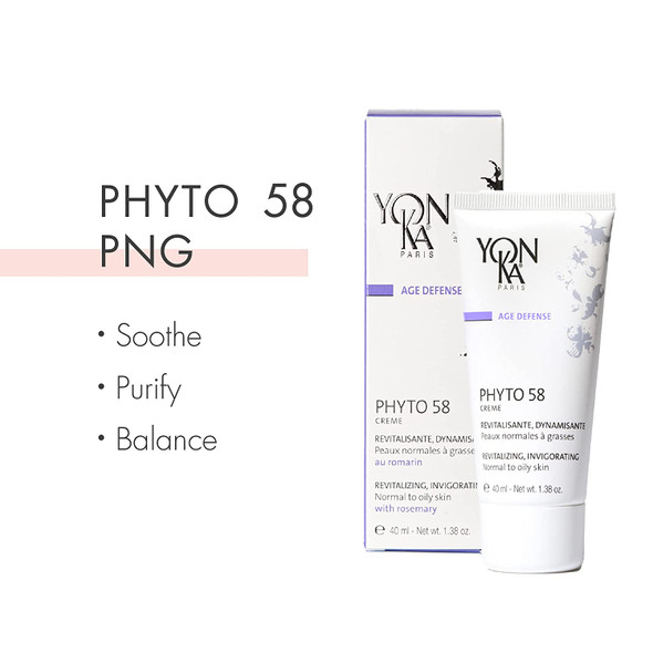 Yon-Ka Phyto 58 PNG Night Cream (40ml) Anti-Aging Vitamin E Face Moisturizer for Normal and Oily Skin, Anti-Wrinkle Night Treatment to Reduce Pores and Revitalize Skin