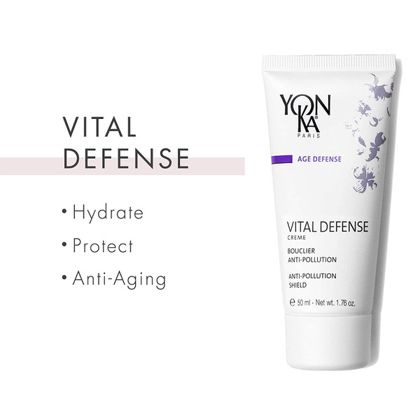 Yon-Ka Vital Defense Day Cream (50ml) Daily Facial Moisturizer and Hydrating Anti-Pollution Creme, Dermatologist Tested Professional Skincare, Paraben-Free