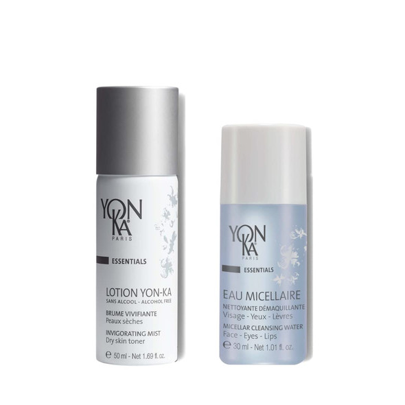Yon-Ka Lotion PS Travel Size Toner & Cleansing Micellular Water Set, Gentle Face Makeup Remover and Wash with Rose and Chamomile to Remove Impurities and Hydrate, Toner for Dry or Sensitive Skin
