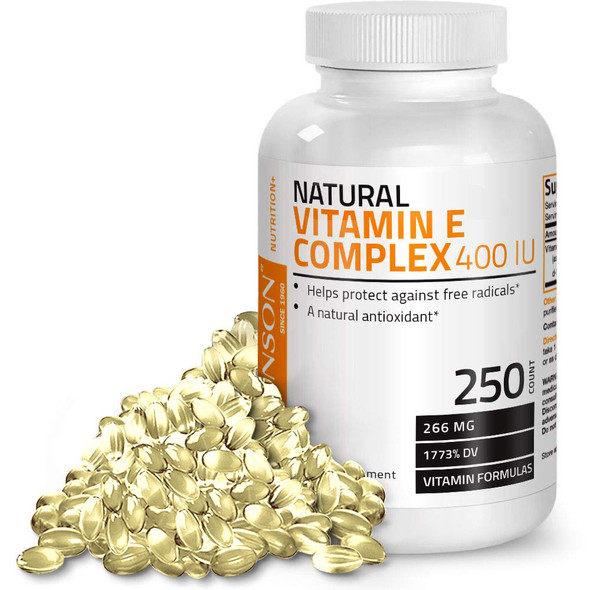 BRONSON Natural Vitamin E Complex - 400 IU - 250 Softgels