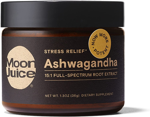 Ashwagandha by Moon Juice - Organic Ashwagandha Root Powder Extract Supplement (15:1 Extract) - Natural Stress Relief, Focus Support & Mood Support - Vegan, Non-GMO, Gluten-Free (72 Servings)