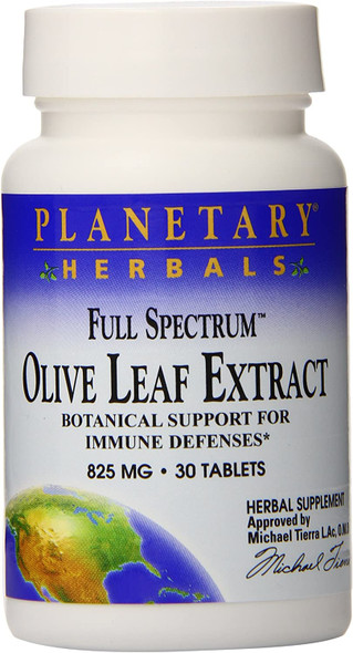 Planetary Herbals Full Spectrum Olive Leaf Extract Tablets, 30 Count