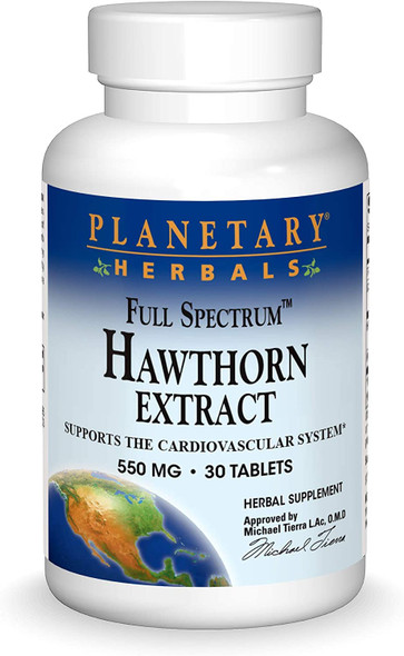 Planetary Herbals Full Spectrum Hawthorn Extract Tablets, 30 Count