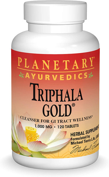 Planetary Herbals Triphala Gold 1000mg Extra Strength Ayurvedic - 120 Tablets