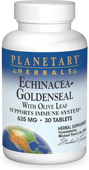 Echinacea-Goldenseal w/Olive Leaf Planetary Herbals 30 Tabs