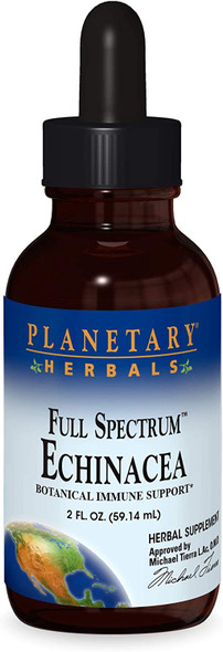 Planetary Herbals Echinacea, Full Spectrum - Fresh Herb Extract Liquid Drops, Botanical Immune Support - 2 Fluid oz