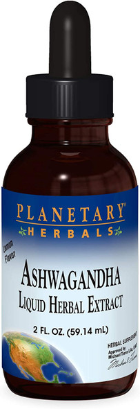 Planetary Herbals Ashwagandha Liquid Herbal Extract 2.5 ml with Lemon - 2 Fluid oz