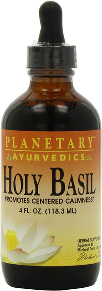 Planetary Herbals Holy Basil by Planetary Ayurvedics Liquid, Promotes Centered Calmness, 4 Ounces