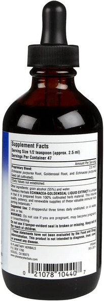Planetary Herbals 100% Cultivated Echinacea-Goldenseal Extract, 4 oz