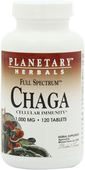 Planetary Herbals Chaga Full Spectrum, Enhance Cellular Immunity, 120 Count (Pack of 1)