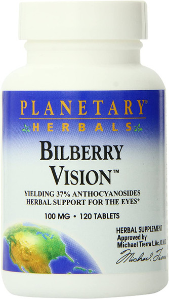 Planetary Herbals Bilberry Vision Tablets, 120 Count