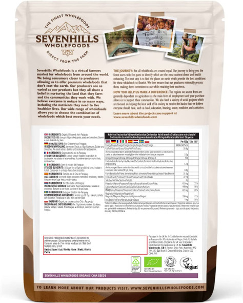 Sevenhills Wholefoods Organic Raw Chia Seeds 500g