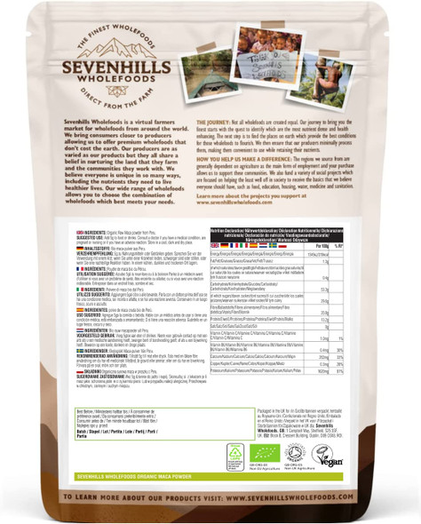 Sevenhills Wholefoods Organic Raw Maca Powder 1kg