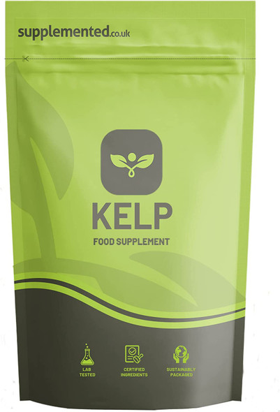 Kelp 500mg 90 Tablets - Sea Kelp Supplement, Natural Source of Iodine UK Made Supplement Letterbox Friendly