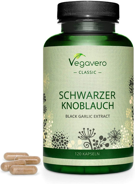 Black Garlic Vegavero® | 11250mg - High Strength 15:1 Extract | Standardised S-allylcysteine (SAC) Content | 120 Capsules | Without Additives & Vegan | Fermented & Odourless