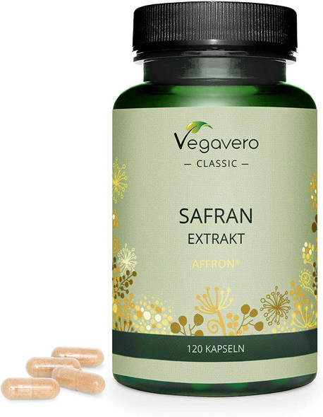 Saffron Extract Vegavero® | Affron® with 3.5% Safranal & Crocin | 120 Capsules | Premium Crocus Sativus Supplement | Lab-Tested & Vegan