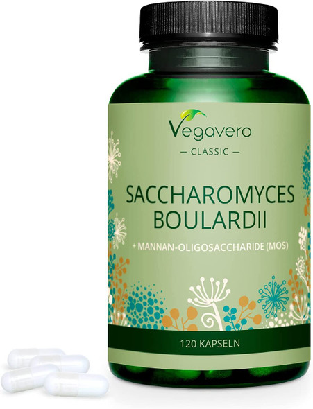 Saccharomyces Boulardii Vegavero® | 6 Billion CFU per Capsule | with MOS | 120 Vegan Capsules (4 Month Supply) | NO Additives | Probiotic Yeast Supplement | Combined with Brewer's Yeast