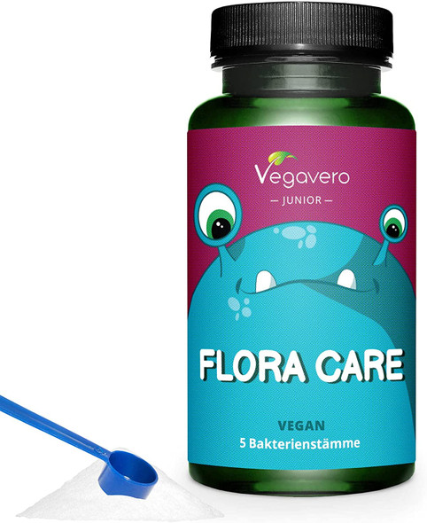 Probiotics for Kids Vegavero® | 100% Organic Quality | 75 g Powder | No Artificial Additives | for Children 3+ Years | 5 Strains with 4 Billion CFU + Prebiotic Inulin | Spoon Included