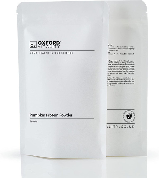 Pumpkin Protein Powder 500g | Amino  Quality Protein, Cucurbita Pepo | Oxford Vitality