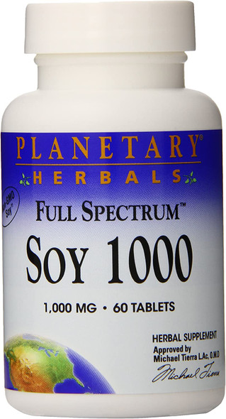 Planetary Herbals Soy Genistein Isoflavone 1000 Tablets, 60 Count