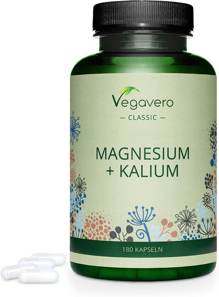 Magnesium + Potassium Vegavero® | High Strength Citrate Forms | 180 Vegan Capsules | Electrolytes for Hydration & Recovery