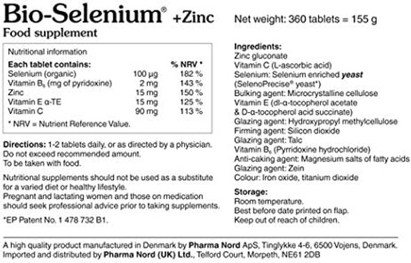 Pharma Nord Bio Selenium and Zinc 360 Tablets