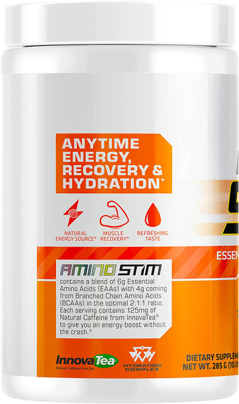 USN Amino Stim EAAs (Essential Amino Acids) + Energy, 125mg Caffeine, 6g Essential Amino Acids, Hydration Complex, Muscle Growth Recovery, Mango Pineapple, 10.05 Ounce (Pack of 1)