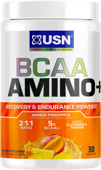 USN Supplements BCAA Amino + Supplement, Mango Pineapple, 11.60 Oz