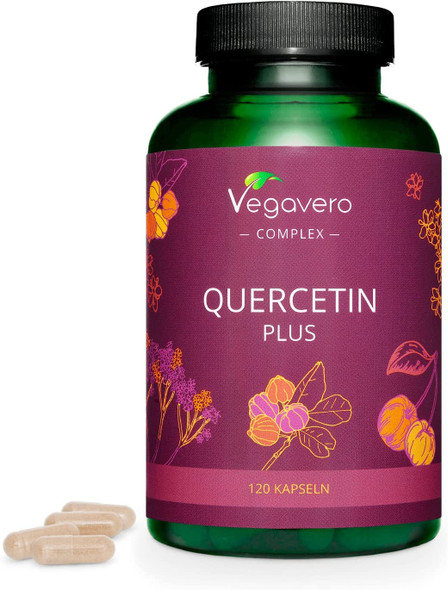 Quercetin Complex Vegavero® | with Bromelain, Elderberry & Acerola Vitamin C | 120 Gastro-Resistant DrCaps® for Ideal Absorption | NO Additives  Vegan