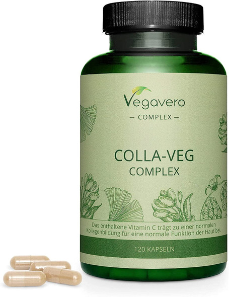 Vegan Collagen Supplement Vegavero® | 2000mg | Complex with L-Lysine, L-Proline, Vitamin C (Acerola) & Superfoods Extracts | NO Additives | 120 Vegetarian Capsules