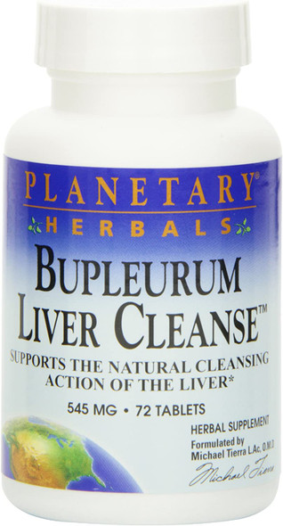 Planetary Herbals Bupleurum Liver Cleanse 545mg - With Calcium, Cypress Rhizome, Ginger & More - 72 Tablets
