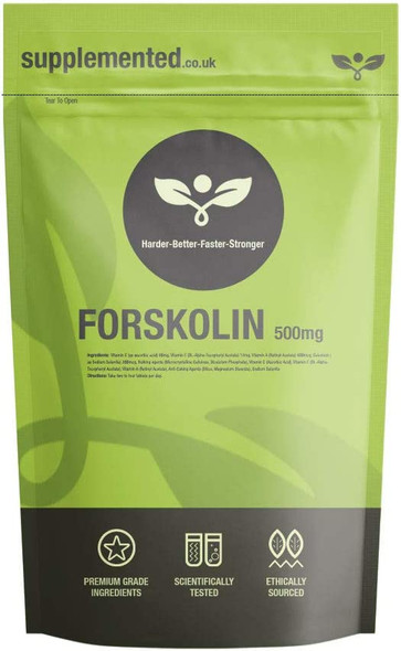 Forskolin 500mg 90 Capsules UK Made. Pharmaceutical Grade Supplement Root Extract