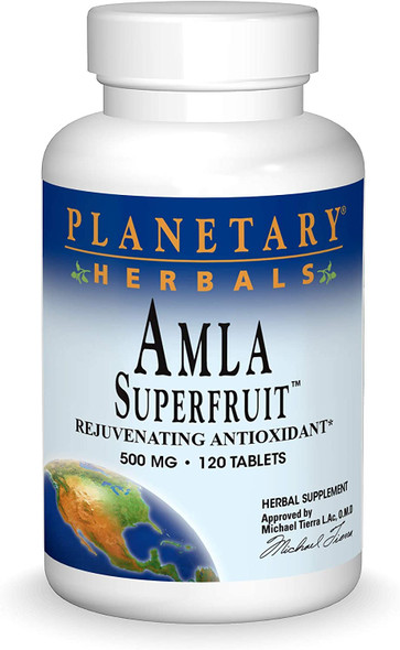 PLANETARY HERBALS Amla Super Fruit Rejuvenating Antioxidant Supplement, 120 Count