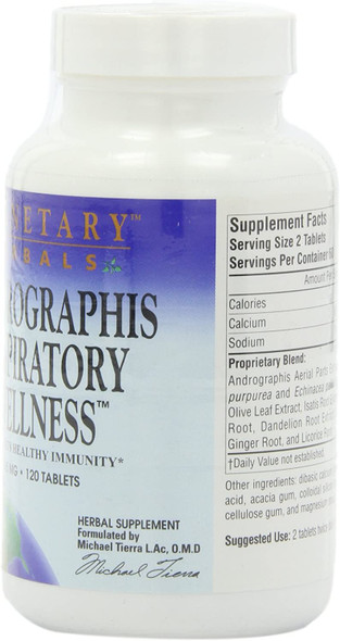 Planetary Herbals Andrographis Respiratory Wellness 895mg, Supports Healthy Immunity, 120 Tablets