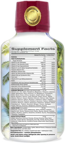 Tropical Oasis Multi Vitamin and Mineral Liquid Supplement ,16 fl oz, 32 servings