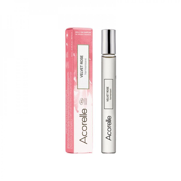 Acorelle Organic Eau de Parfum Roll-On Velvet Rose - 10ml - 100% Natural