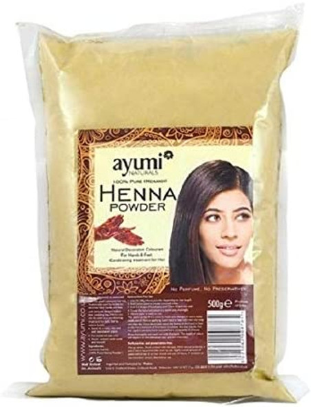Ayumi 100% Natural Henna Leaves Powder | Lawsonia Inermis | for Natural Hair Color and Conditioning 500g