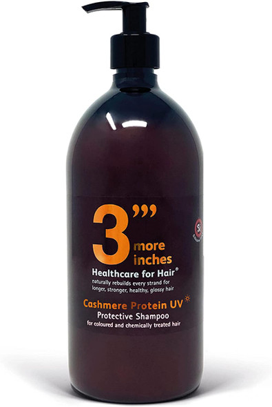 3'''More Inches Cashmere Protein UV Protective Shampoo 1000ml - Restoring & Strengthening Shampoo - Colour Protective - Silicone Free - With Protein Amino Acids - Hair Care by Michael Van Clarke