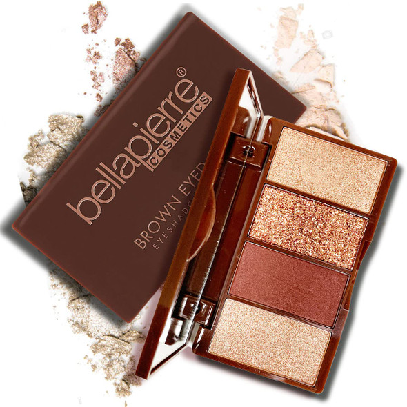 bellapierre Brown Eyed Girl Palette | Highly Pigmented, Long Lasting and Blendable | Matte, Shimmer and Chromatic Shades| Hypoallergenic and Paraben-Free