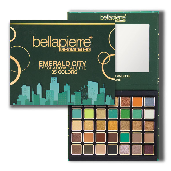 bellapierre Emerald City Eyeshadow Palette | 35 Shades in Matte, Satin, Shimmer, & Foil Finishes | Non-Toxic & Paraben Free | Vegan & Cruelty Free